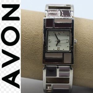 Women’s Silver Tone Purple Quartz Cuff Watch